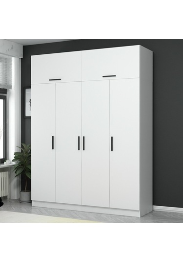 Kale 4 Kapaklı Zincir Dolap-yüklük - Beyaz 235cm Beyaz