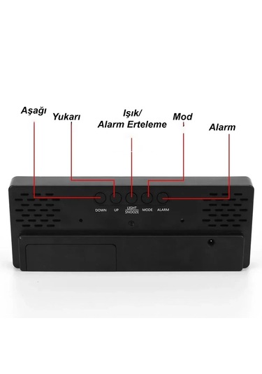 Led Dijital Masa Saati Aynalı Termometre Alarm Ses Kontrolü