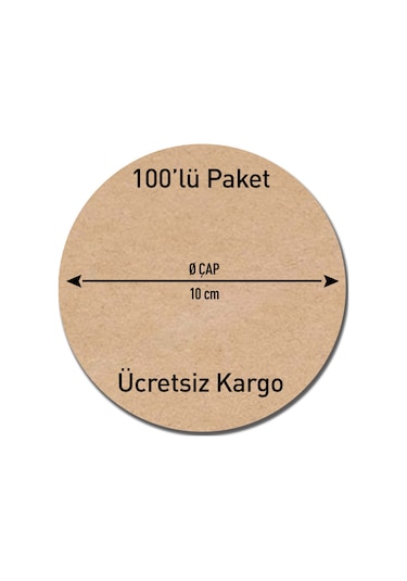 10 Cm Çap 3 Mm Ham Mdf 100'Lü Paket Bardak Altlığı