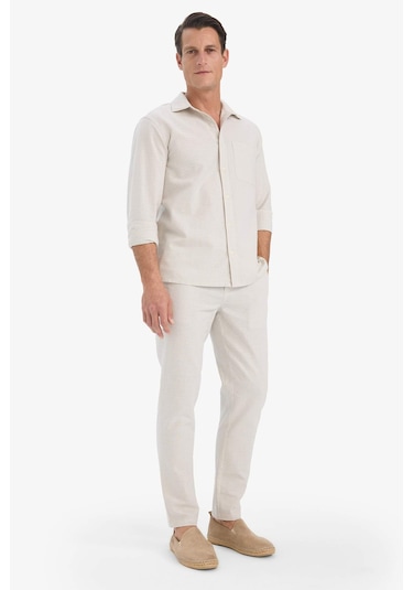 Defacto %100 Pamuk Slim Fit Beli Lastikli Keten Görünümlü Cepli Düz Paça Jogger Pantolon D2671ax25aubg672 Bej Defacto %100 Pamuk Slim Fit Beli Lastikli Keten Görünümlü Cepli Düz Paça Jogger Pantolon D2671ax25aubg672 Bej