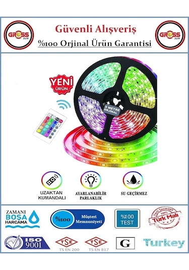 Rgb Animasyonlu Şerit Led - Kumandalı - 5 Metre