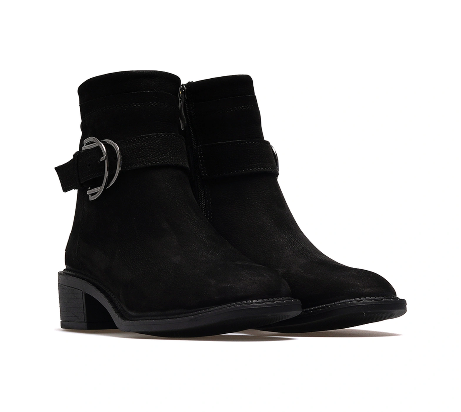 Mammamia Kadın Hakiki Deri Topuklu Günlük Bot 25k D25kb-8075 Z Siyah Nubuk Siyah Nubuk