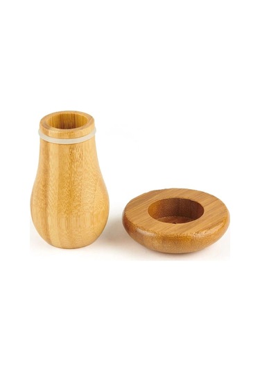 Morponi Bambu 2'li Mantar Şekilli Tuzluk Ve Biberlik Şeffaf