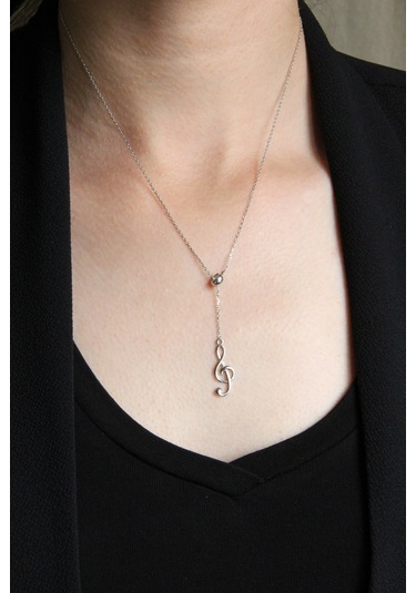 Argentum Concept 925 Ayar Gümüş Sallantılı Sol Anahtarı Kolye