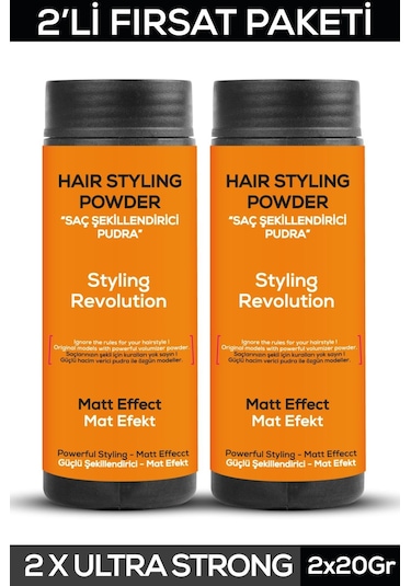 Fontenay Saç Şekillendirici Pudra Toz Wax Ultra Strong Turuncu 20 gr x 2 + 1017 Tarak'ı 3'lü Set
