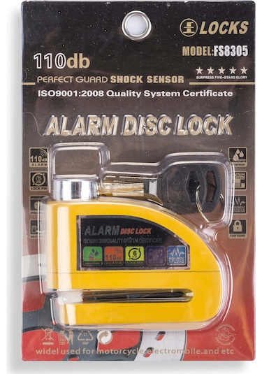 Alarmlı Disk Kilidi Sarı Renk N11.1113