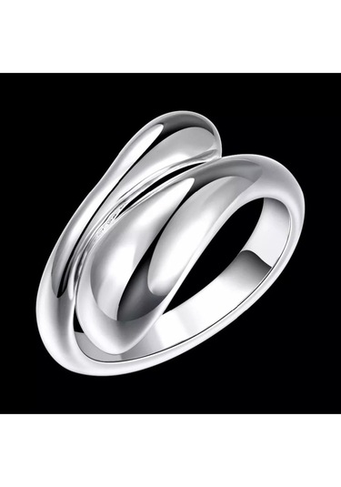 925 Ayar Gümüş Ayarlanabilir Su Damlası Yüzük