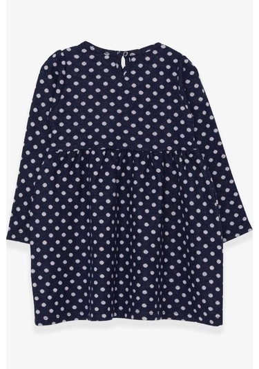 Breeze Kız Çocuk Uzun Kollu Elbise Puantiye Desenli 4-8 Yaş, Lacivert Lacivert