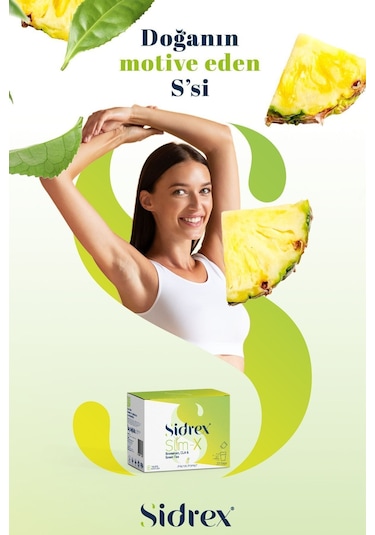 Sidrex Slm-x Bromelain Cla ve Yeşil Çay Ekstresi İçeren Takviye Edici Gıda 30 Saşe