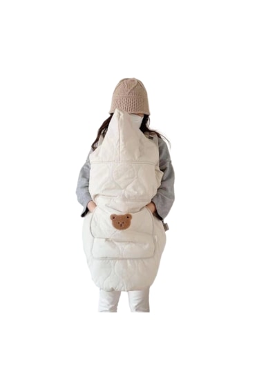 Bebek Arabası Gezi Rüzgar Geçirmez Battaniye - Beyaz