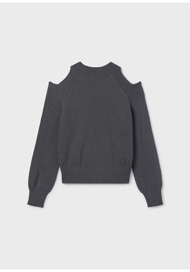 Mayoral Gri Kız Çocuk Omuzları Açık Kazak 7312 Gri