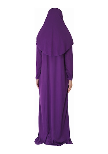 Koyu Menekşe Moru Fermuarsız Namaz Elbisesi Koyu Mor