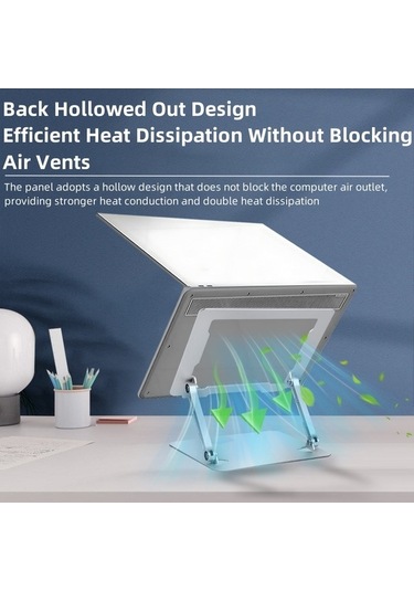 Ebitda Kaliteli Alüminyum Masaüstü Dizüstü Bilgisayar Braketi - Katlanabilir, 17,3 İnç, Gri