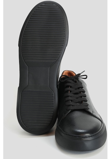 Lufian Tommy Erkek Deri Sneaker Ayakkabı 111230177100100 Siyah