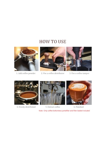 Teltree 51mm Üç Kulaklı Paslanmaz Çelik Kahve Portafilter, Ahşap Kolu, Profesyonel Ekstraksiyon, Ev Kullanıma Uygun, Filtre Sepeti İçerir Diğer