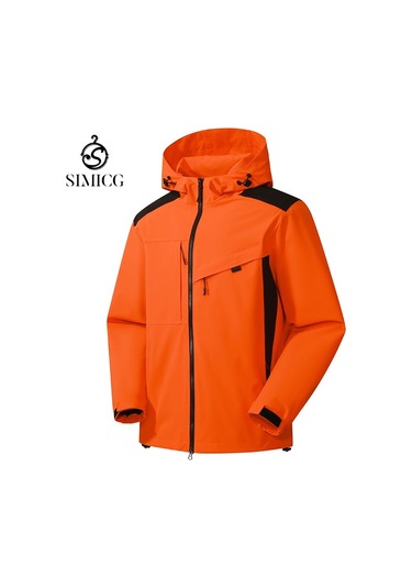 Erkek Dağcılık Nefes Alabilen Rüzgarlık Spor Ceketi Turuncu