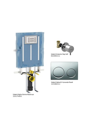 Geberit Alpha10 Gömme Rezervuar Seti 110.174.00.1 Beyaz - Krom