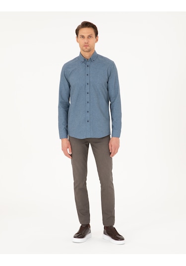 Pierre Cardin Erkek Mavi Gömlek Desenli 50293756-vr036 Mavi