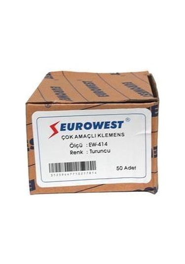 Eurowest Çok Amaçlı 4 İletken Bağlantılı Klemens Turuncu - 1 Paket 50 Adet