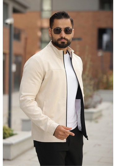 Basic Baharlık Süet Ceket - Sade Ve Şık Stil Krem Süet