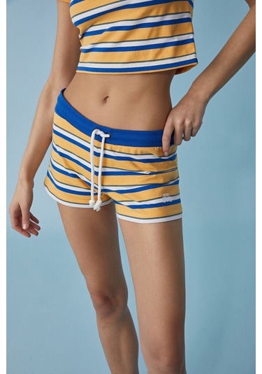 COLSA Kadın Regular Yüksek Bel Beyaz / Mavi / Sarı Alt-Üst Takım