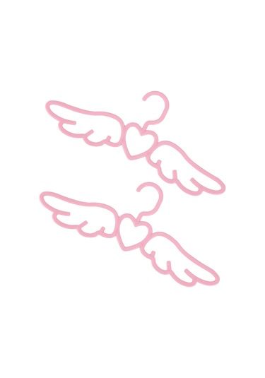 Xiaaokeji 20 Adet Yeni Tasarım Fly Angel Plastik Elbise Askısı, Pembe Sevgi Dolu Kalp Pembe