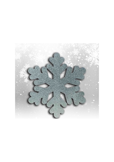 Yılbaşı Kar Tanesi Dekor Strafor Süs. 25 Cm - Gümüş