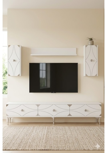 Tvr1897bs Alfa Tv Ünitesi Takımı Beyaz-silver 180cm