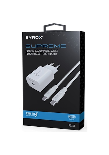 Syrox Supreme 25W Pd Type-C Şarj Cihazı Pd25T