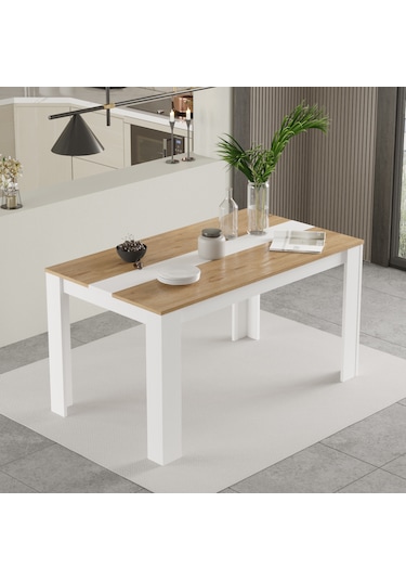 Robin Home Lena Yemek Masası 140x80 Sepet-beyaz
