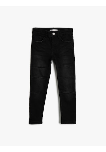 Koton Kot Pantolon Dar Paça Pamuklu Cepli - Slim Jean Siyah 0ykb46393od