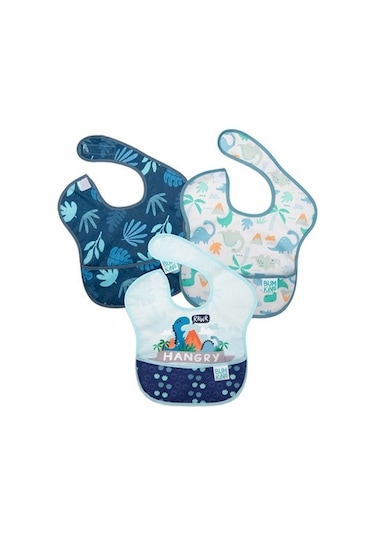 Bumkins SuperBib Önlük - 3lü Paket Hangry, dinasours, blue tropic Çok Renkli