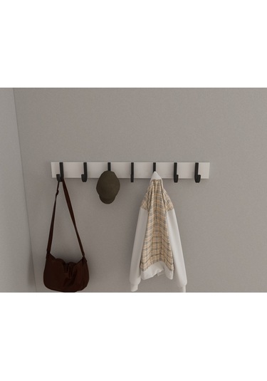 Hepsi3boyutlu Modern Duvar & Kapı Baston Askılık - 7 Adet Siyah J Askılık - Model No : 6 Siyah