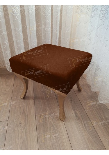 Ayak Ucu Kapı Önü Antre Düz Bench Puf Gold Ayak Kahve