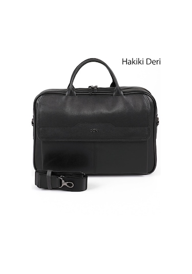 Gönderi(R) Gönderi R Siyah Hakiki Deri Notebook Ve Evrak Çantası Siyah
