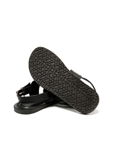 The Sandals Factory Black Sandalet Erkek M7718 The Sandals Factory Leather Upper Sandals Black