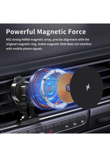 Elmpaly C36 15w Manyetik Araç Kablosuz Şarj Cihazı