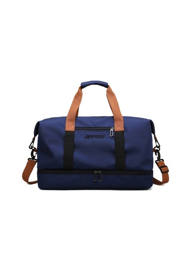 Seyahat Çantası Büyük Kapasiteli Biniş Çantası Islak Ve Kuru Ayrılmış Ayakkabı Çantası Koyu Mavi