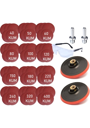 Ugr Cırt Zımpara Seti Matkap Aparat Gözlük 115 Mm 65 Parça N11.3750