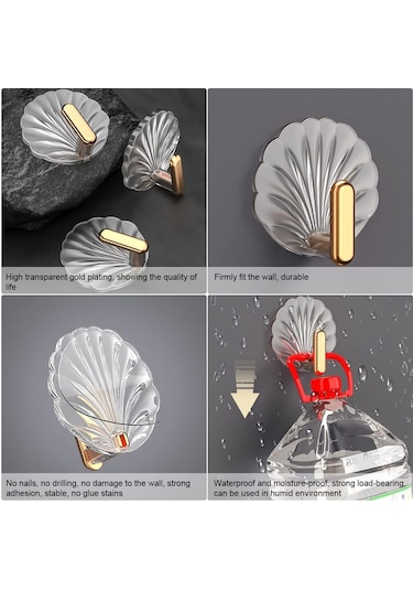 Kendinden Yapışkanlı Kabuk Kancaları, Asma Kancaları, Duvar Kancaları Parçaları Çok Renkli