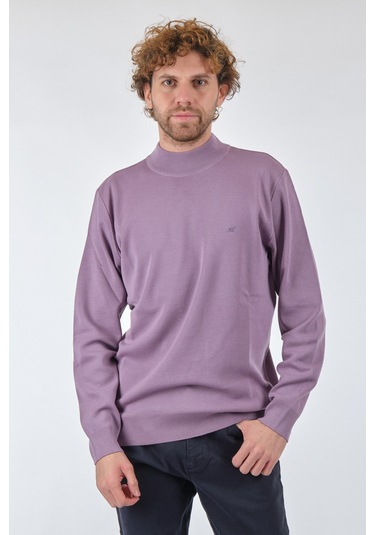 De Blasıo Yarım Balıkçı Uzun Kollu Lila Erkek Kazak 222340000 001