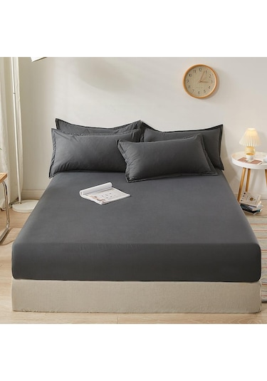 Açık Pembe Yatak Örtüsü Gömme Çarşaf Düz Renk Kaymaz Ayarlanabilir Yatak Örtüsü Yastık Kılıfı Olmadan 120x200cm Açık Pembe