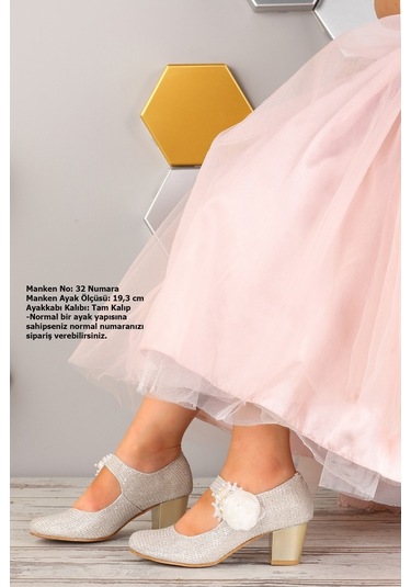 Kiko 751 Çupra Günlük Kız Çocuk 4 Cm Topuk Babet Ayakkabı Altın Altın