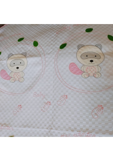 %100 Pamuk Desenli Bebek Pike & Yastık Başı