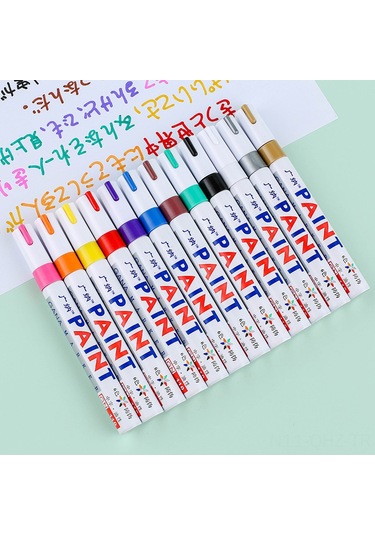 Aubyhe Beyaz Gn-110 Ofis Marker Kalemi - Tamir, Taş, Siyah Kart, İmza Ve Lastik İçin Dayanıklı Renkli Kalem Diğer