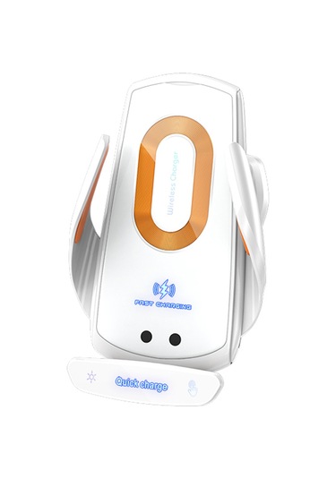 Yifomall Araç İçin Kablosuz Şarjlı Akıllı Manyetik Telefon Tutucu - 15w Hızlı Şarj, Navigasyon Uyumlu, Beyaz V58 Beyaz