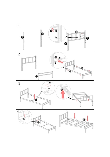 Unimet Titan Tek Kişilik Metal Karyola 90x200 Siyah