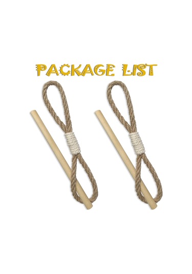 Perde Bağları Rustik Perde Askıları, Çiftlik Evi Esintili Perde Askıları, Ahşap Tokmaklı Jüt Halat, Doğal Bohem Dekor Şık Perde Askıları Diğer