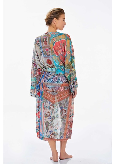 Mayo Üzerine Tek Pareo Kaftan Akden 6128 Turkuaz Turkuaz