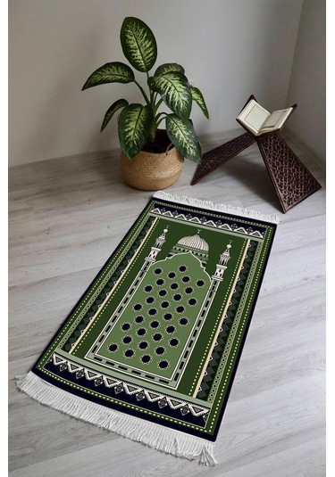 Dijital Baskı Kaymaz Tabanlı Yıkanabilir Püsküllü Seccade Scd0003 Renkli